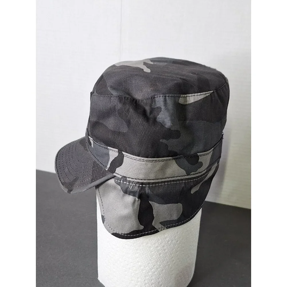 US Army Gray Camo Field Cap w/ Ear Flaps Size 7 - 8415-01-084-1787 NWOT - Picture 5 of 10